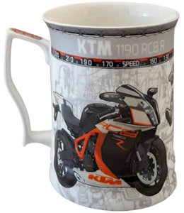 KRUS MED MOTIV. Smuk porcelæn krus med KTM motorcykel billede